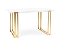 Rozkładany stół biało złoty Carrington 160/260x90